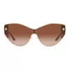 VERSACE VE2239-100213 Women's Gold Shield Sunglasses Brown Polycarbonate Lenses 147mm
