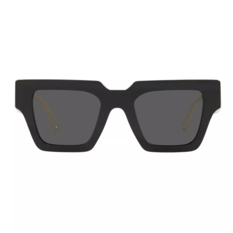 VERSACE VE4431F-GB187 Women's Cat Eye Sunglasses - Black Acetate Frame, Grey Polyamide Lenses, UV400 Protection, 50/22/145 mm