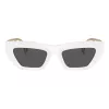 VERSACE VE4432U40187 Women's Cat Eye Sunglasses - Black Acetate Frame, Grey Polycarbonate Lenses, UV400 Protection