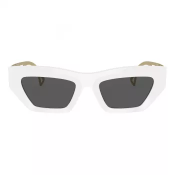 VERSACE VE4432U40187 Women's Cat Eye Sunglasses - Black Acetate Frame, Grey Polycarbonate Lenses, UV400 Protection
