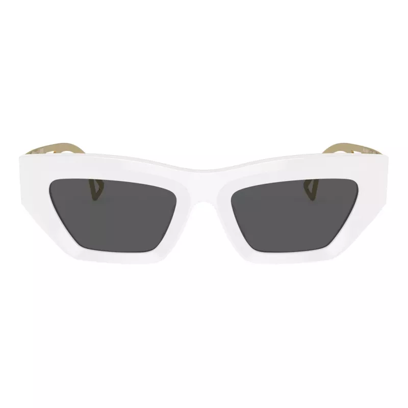 VERSACE VE4432U40187 Women's Cat Eye Sunglasses - Black Acetate Frame, Grey Polycarbonate Lenses, UV400 Protection