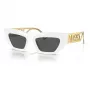 VERSACE VE4432U40187 Women's Cat Eye Sunglasses - Black Acetate Frame, Grey Polycarbonate Lenses, UV400 Protection
