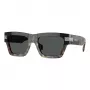 VERSACE VE4464-545687 Men's Rectangular Sunglasses Transparent Grey Frame Dark Grey Lens 52mm