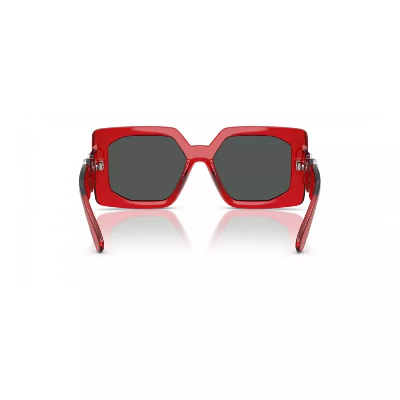 VERSACE VE4478U550087 Women's Sunglasses - Black Acetate Frame, Grey Polycarbonate Lenses, 55mm Lens Width, 100% UV400 Protection
