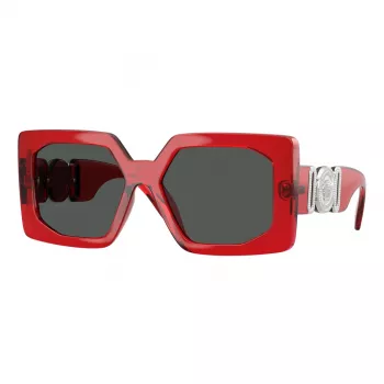 VERSACE VE4478U550087 Women's Sunglasses - Black Acetate Frame, Grey Polycarbonate Lenses, 55mm Lens Width, 100% UV400 Protection