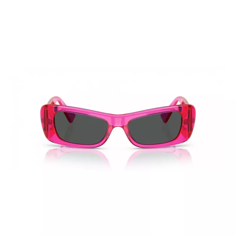 VERSACE VE4481-543487 Women's Cat Eye Sunglasses - Black Acetate Frame, Dark Grey Polycarbonate Lenses, 54mm