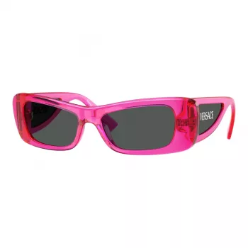 VERSACE VE4481-543487 Women's Cat Eye Sunglasses - Black Acetate Frame, Dark Grey Polycarbonate Lenses, 54mm