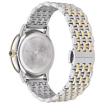 VERSACE VE6F00423 Unisex Swiss Quartz Watch 38mm Black Dial Leather Strap