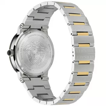 VERSACE VE7G00223 Men's Swiss Quartz Watch 38mm Black Dial Leather Strap