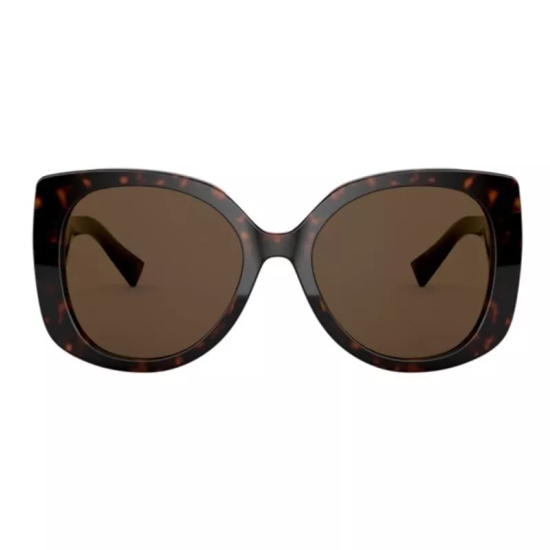 VERSACE Women's Sunglasses VE4375F-10873 Havana Acetate Square Full-Rim Gradient Brown Lenses 53mm