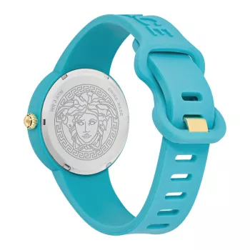 Versace Women's V-Motif Swiss Quartz Watch VE6G00423 (39mm) Black Dial Leather Strap