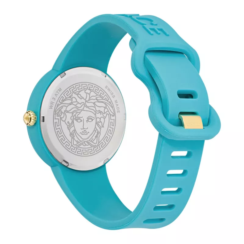 Versace Women's V-Motif Swiss Quartz Watch VE6G00423 (39mm) Black Dial Leather Strap