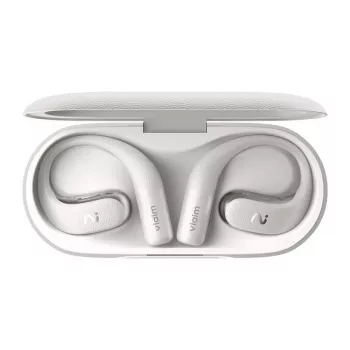 VIAIM Open Note AI Earbuds with Voice Recorder, 32GB, Bluetooth 5.3, Real-Time Transcription, AI Translation, IPX4, Gray