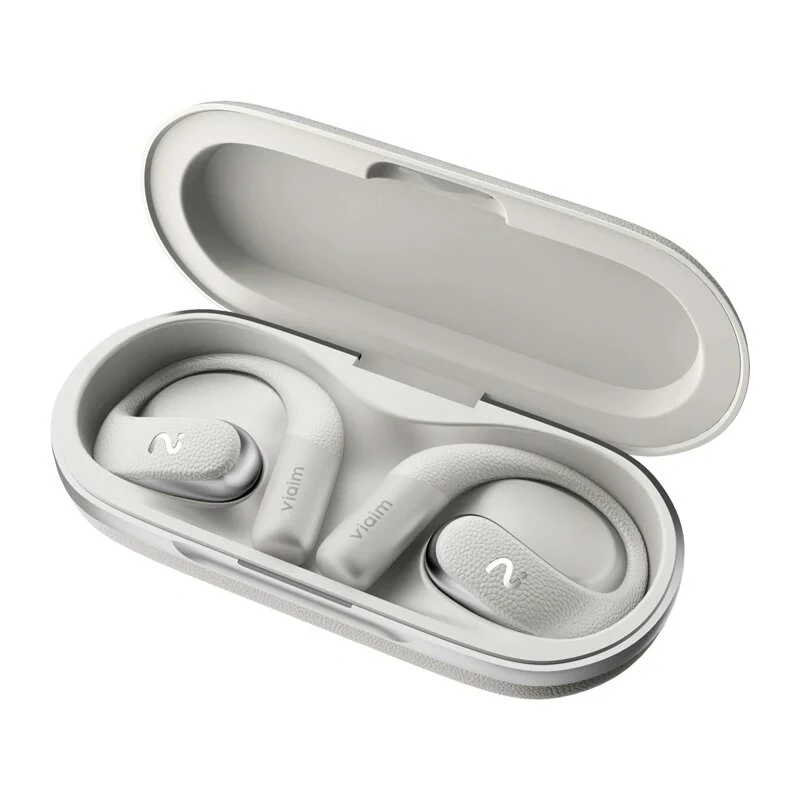 VIAIM Open Note AI Earbuds with Voice Recorder, 32GB, Bluetooth 5.3, Real-Time Transcription, AI Translation, IPX4, Gray