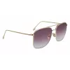 Victoria Beckham VB202S-712 Women's Oversized Square Sunglasses Gold Metal Frame Brown Gradient Lens 59mm