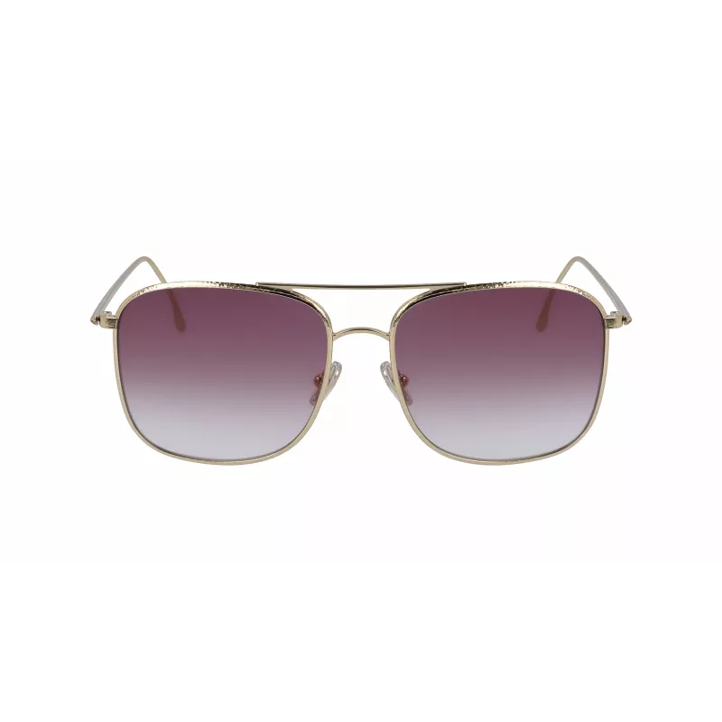 Victoria Beckham VB202S-712 Women's Oversized Square Sunglasses Gold Metal Frame Brown Gradient Lens 59mm
