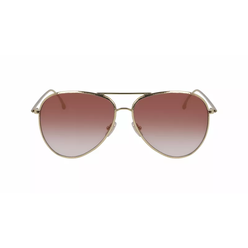 Victoria Beckham VB203S-712 Women's Sunglasses Gold Frame Brown Gradient Lens 62mm