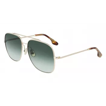 Victoria Beckham VB215S-700 Women's Sunglasses - Gold Frame, Brown Gradient Lens, 59mm