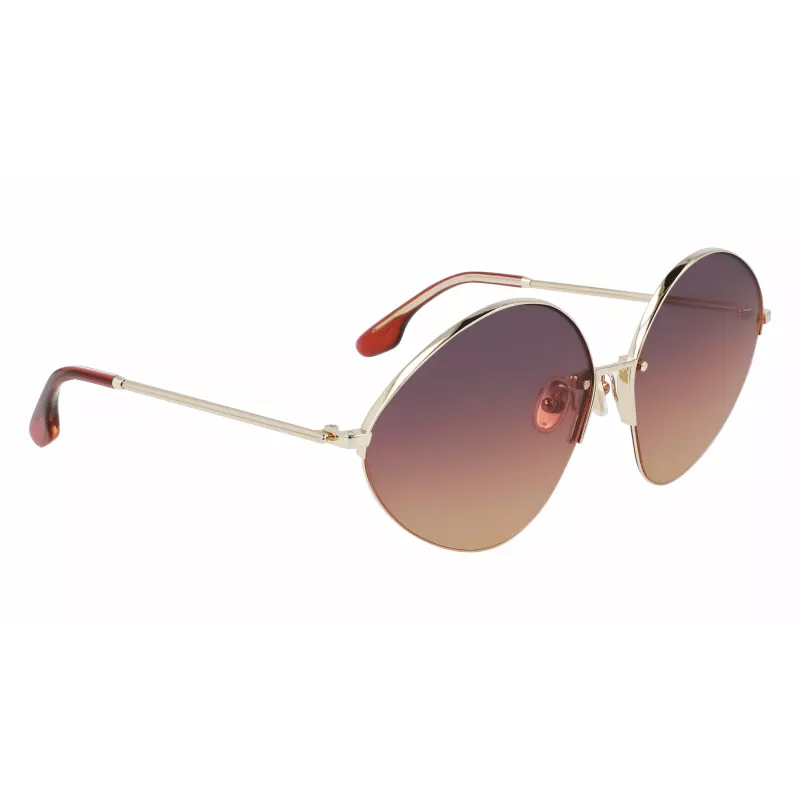 Victoria Beckham VB220S-732 Women's Sunglasses Gold Frame Brown Gradient Lens 64mm