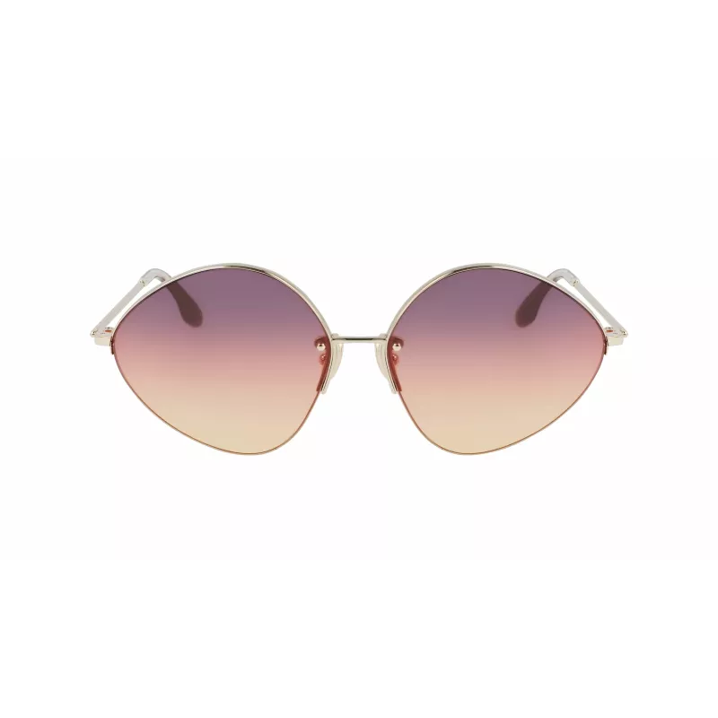 Victoria Beckham VB220S-732 Women's Sunglasses Gold Frame Brown Gradient Lens 64mm