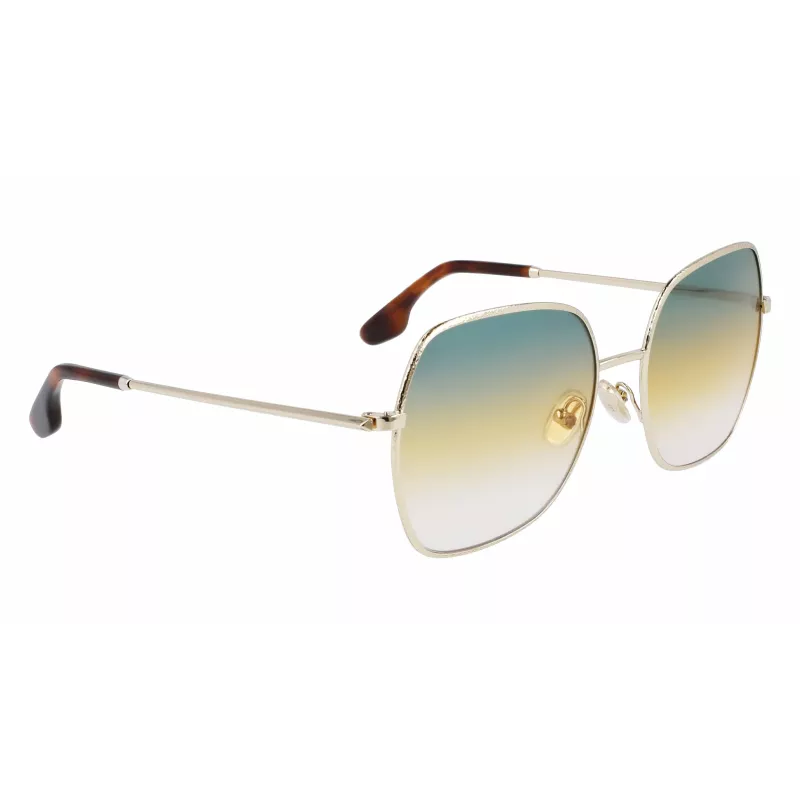 Victoria Beckham VB223S-727 Women's Sunglasses Havana Acetate Square Frame Brown Gradient Lens 56mm