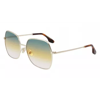 Victoria Beckham VB223S-727 Women's Sunglasses Havana Acetate Square Frame Brown Gradient Lens 56mm