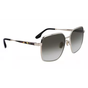 Victoria Beckham VB234S-700 Women's Oversized Square Sunglasses Gold Frame Brown Lens 59mm