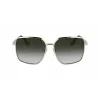 Victoria Beckham VB234S-700 Women's Oversized Square Sunglasses Gold Frame Brown Lens 59mm