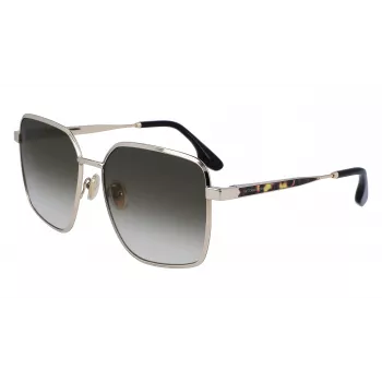 Victoria Beckham VB234S-700 Women's Oversized Square Sunglasses Gold Frame Brown Lens 59mm
