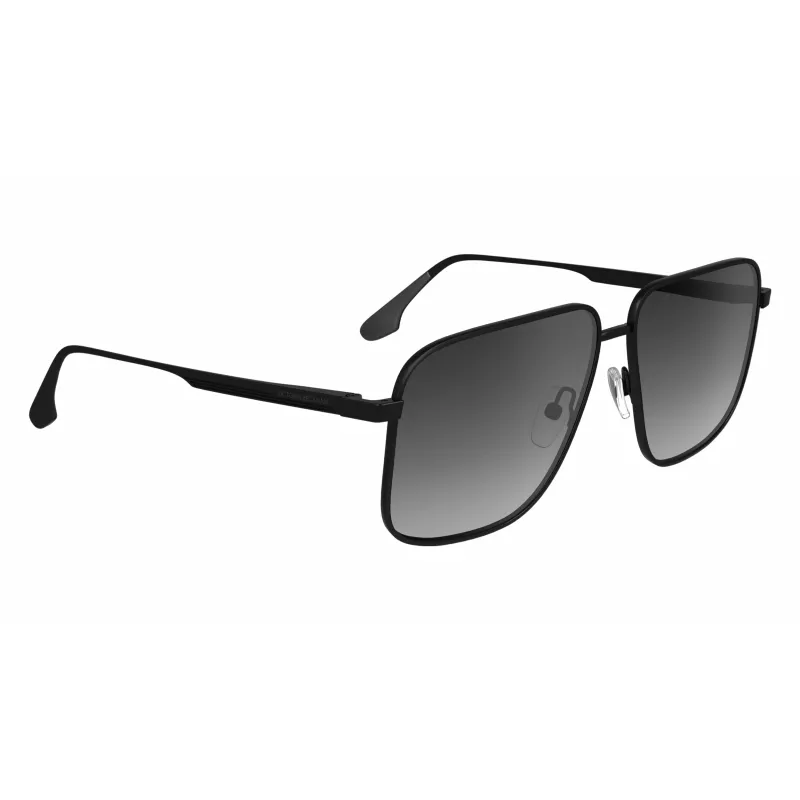 Victoria Beckham VB243S Women's Sunglasses, Shiny Black Frame, Grey Lenses, 57/13/140 mm