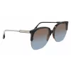 Victoria Beckham VB617S-005 Women's Oversized Square Sunglasses, Shiny Black Frame, Grey Lenses, 63/15/140 mm