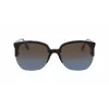 Victoria Beckham VB617S-005 Women's Oversized Square Sunglasses, Shiny Black Frame, Grey Lenses, 63/15/140 mm
