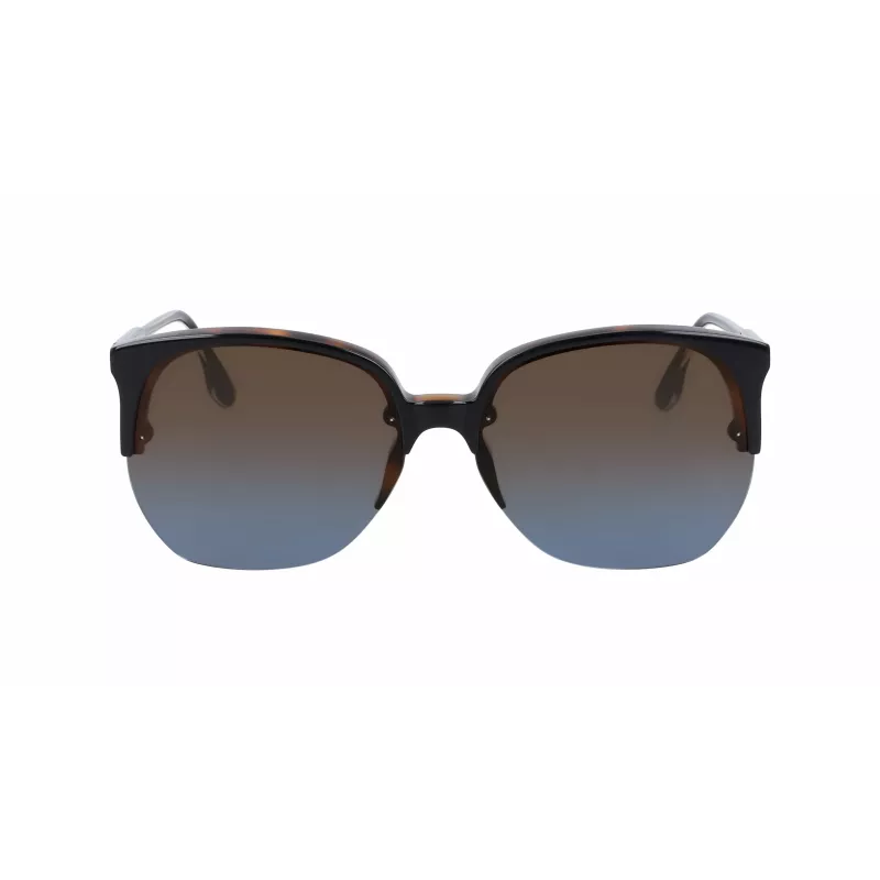 Victoria Beckham VB617S-005 Women's Oversized Square Sunglasses, Shiny Black Frame, Grey Lenses, 63/15/140 mm