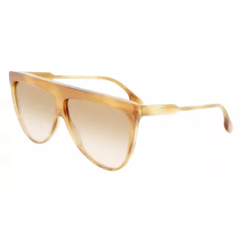 Victoria Beckham VB619S6509774 Women's Aviator Sunglasses Gold Frame Brown Gradient Lens 65mm