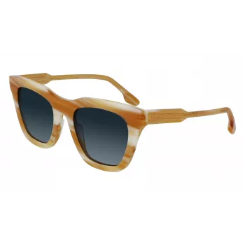 Victoria Beckham VB630S-774 Women's Square Acetate Sunglasses Havana Brown Gradient 53mm