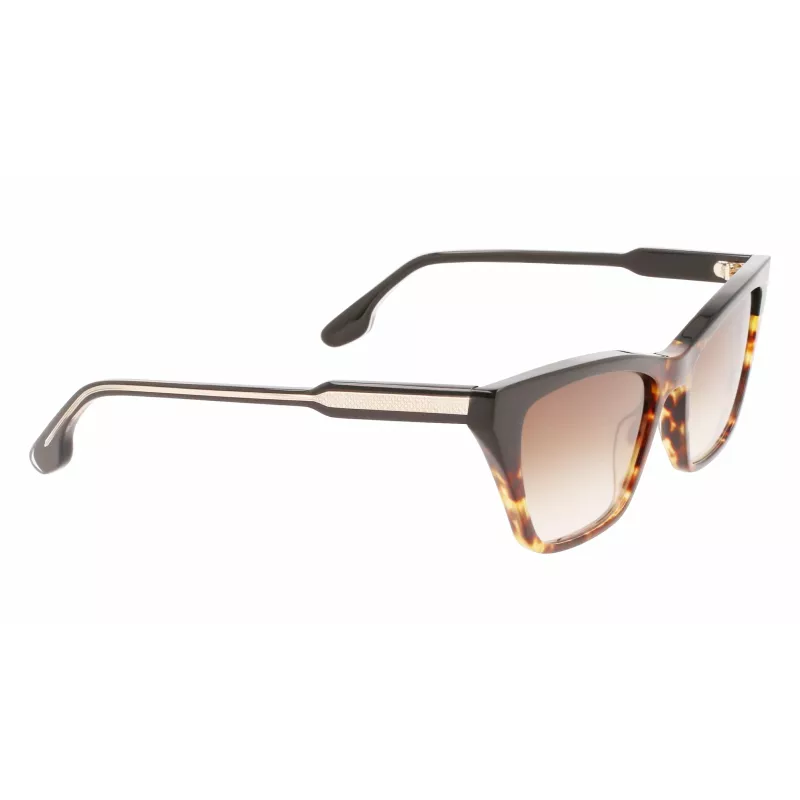 Victoria Beckham VB638S-005 Women's Square Acetate Sunglasses - Black Frame Grey Gradient Lens 55/17/140 mm
