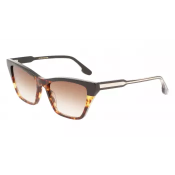 Victoria Beckham VB638S-005 Women's Square Acetate Sunglasses - Black Frame Grey Gradient Lens 55/17/140 mm