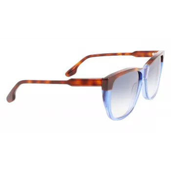 Victoria Beckham VB639S-418 Women's Oversized Square Sunglasses - Dark Blue Acetate Frame with Grey Gradient Lenses