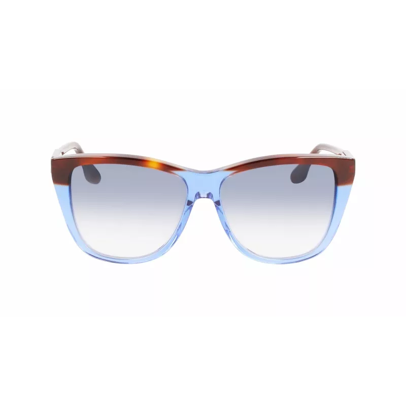 Victoria Beckham VB639S-418 Women's Oversized Square Sunglasses - Dark Blue Acetate Frame with Grey Gradient Lenses