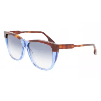 Victoria Beckham VB639S-418 Women's Oversized Square Sunglasses - Dark Blue Acetate Frame with Grey Gradient Lenses