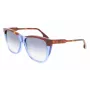 Victoria Beckham VB639S-418 Women's Oversized Square Sunglasses - Dark Blue Acetate Frame with Grey Gradient Lenses