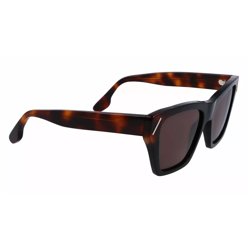 Victoria Beckham VB646S-001 Women's Square Sunglasses - Black Acetate Frame with Grey Polycarbonate Lenses - 55/18/145 mm