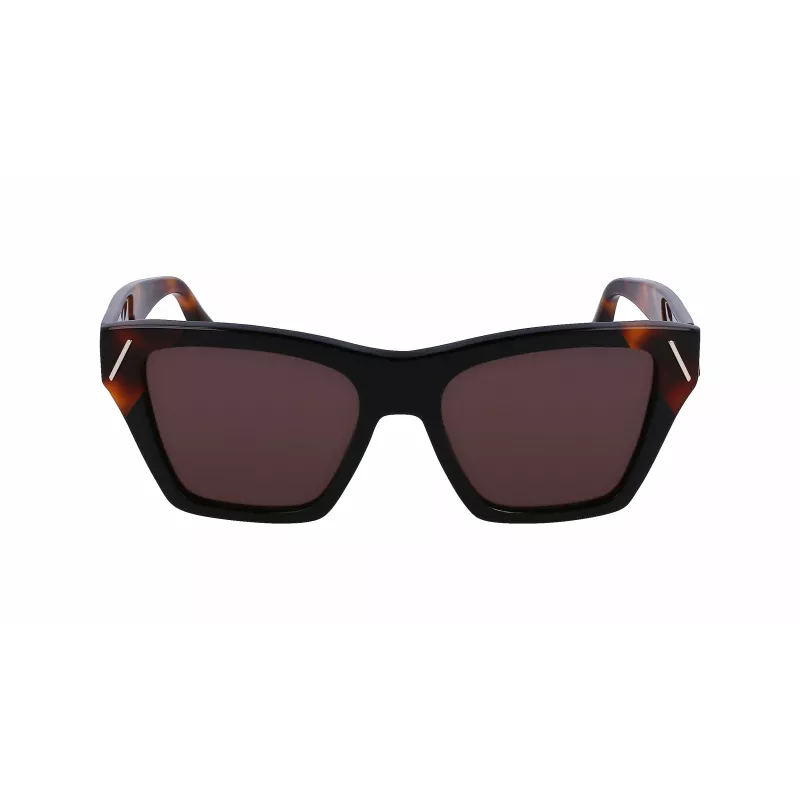 Victoria Beckham VB646S-001 Women's Square Sunglasses - Black Acetate Frame with Grey Polycarbonate Lenses - 55/18/145 mm