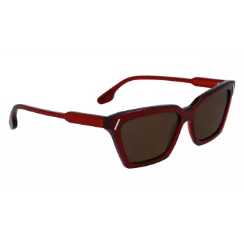 Victoria Beckham VB661S5716610 Women's Square Acetate Sunglasses - Red Havana 57mm