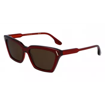 Victoria Beckham VB661S5716610 Women's Square Acetate Sunglasses - Red Havana 57mm