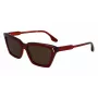 Victoria Beckham VB661S5716610 Women's Square Acetate Sunglasses - Red Havana 57mm
