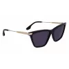 Victoria Beckham VB663S-001 Women's Sunglasses - Black Acetate Frame, Grey Polycarbonate Lens, 57/15/140 mm