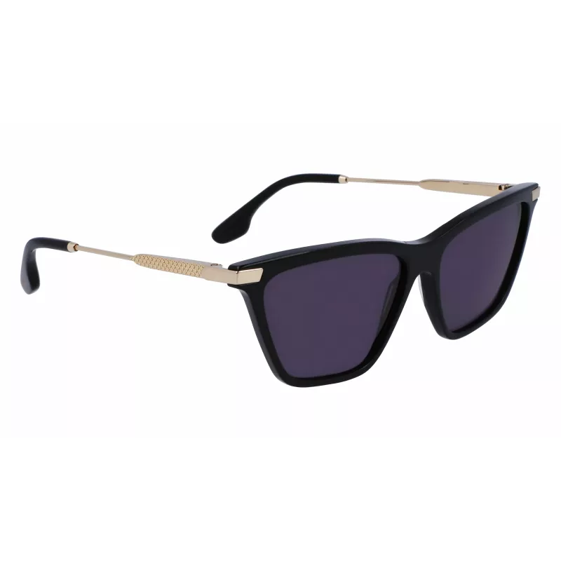 Victoria Beckham VB663S-001 Women's Sunglasses - Black Acetate Frame, Grey Polycarbonate Lens, 57/15/140 mm