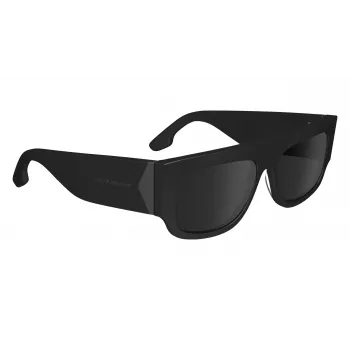 Victoria Beckham VB666S5516001 Women's Square Sunglasses - Black Acetate Frame, Black Polycarbonate Lenses, 55/16/145 mm