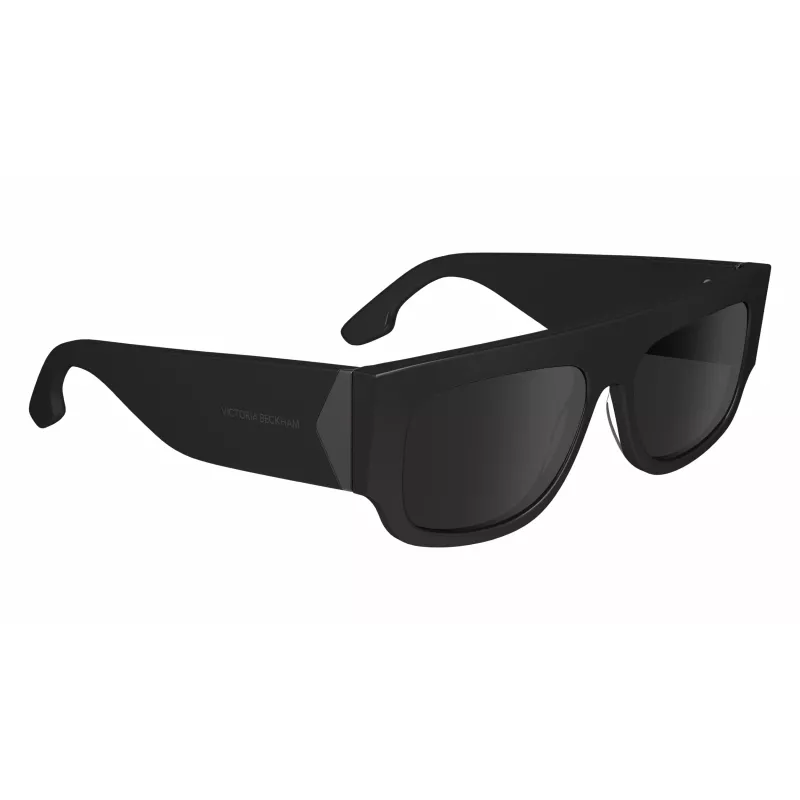 Victoria Beckham VB666S5516001 Women's Square Sunglasses - Black Acetate Frame, Black Polycarbonate Lenses, 55/16/145 mm